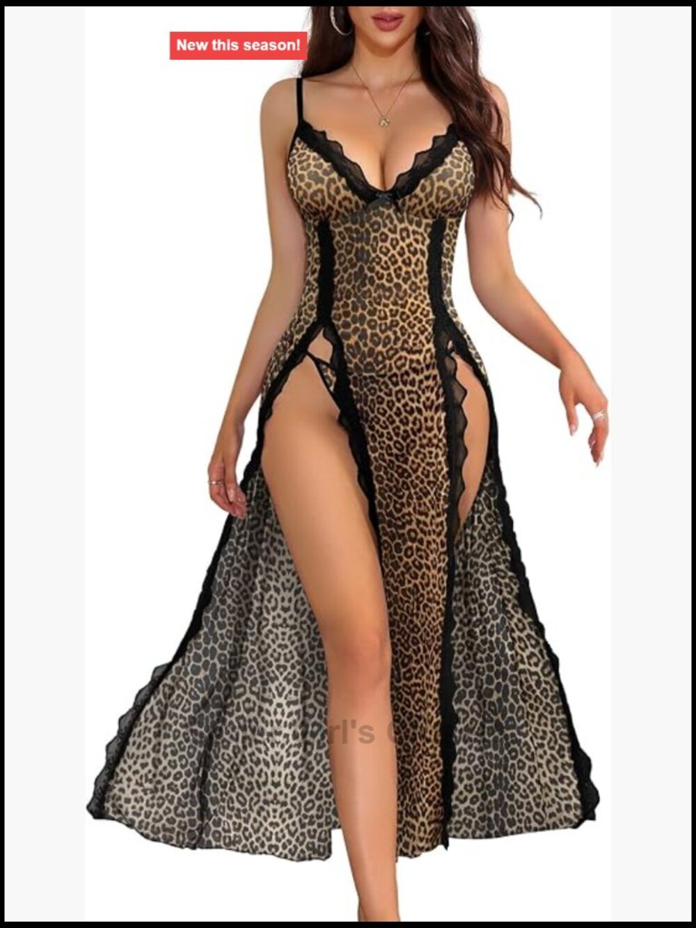 Sexy Lingerie Dress & Thong Set Sleeveless Maxi Nightgown